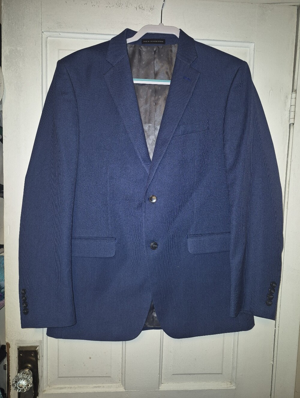 Perry Ellis Portfolio Classic Blue Textured Suit Set
